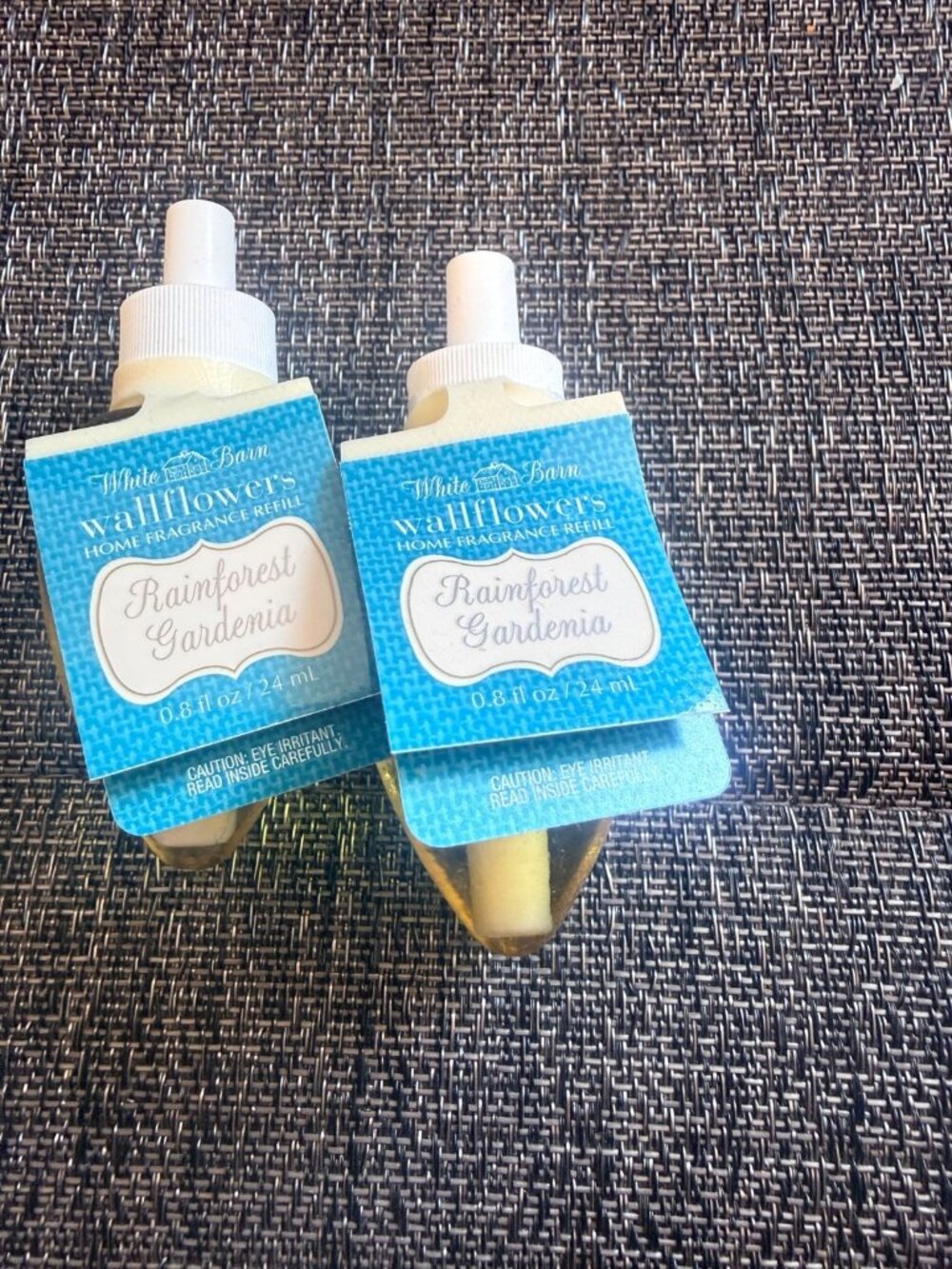 Bath And Body Works Wallflowers Rainforest Gardenia 2 pack bottles white barn